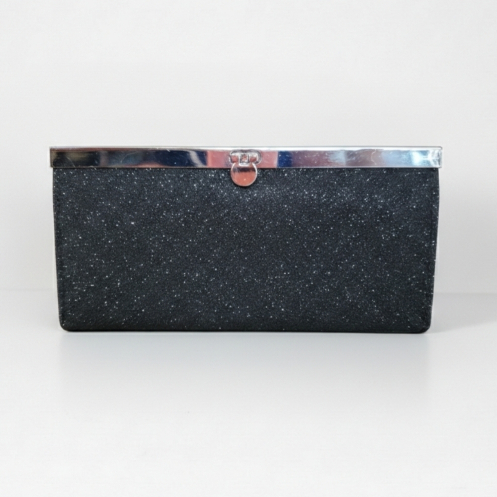 Depeche Mode 7.5x3.5" Clutch Wallet Black Silver Sparkle Glitter Snap Closure